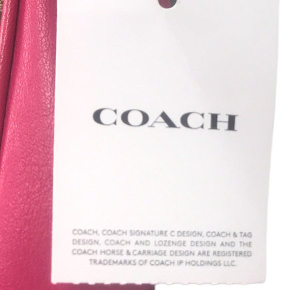 COACH Hot PINK LEATHER Signature LOGO CLUTCH WRISTLET - Picture 8 of 8